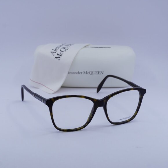 Alexander McQueen AM0191O 002 Square Eyeglasses 54mm - Havana - Picture 4 of 9